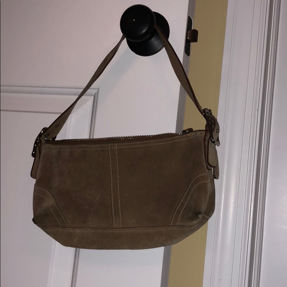 Coach tan suede purse! Used once! 10x5.5x2.